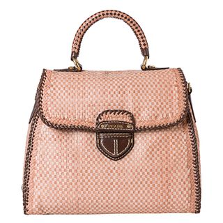 Prada Blush/Brown Woven Leather Madras Handbag  ™ Shopping