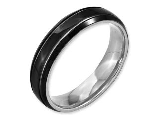 Stainless Steel Polished 6mm Black plated Band