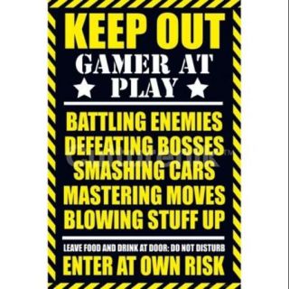 Keep Out Gamer At Play Poster Print (36 X 24)