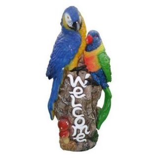 Alpine SLV298HH 11 inch Welcome Parrot Statuary