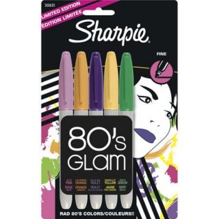 Sharpie Fine Point Limited Edition Permanent Markers 5/Pkg 80s Gla