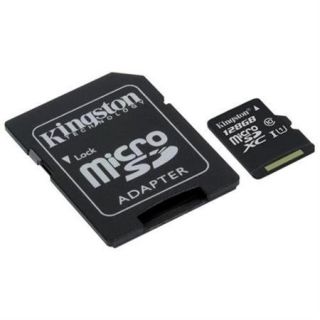 Kingston 128GB microSDXC Class 10 UHS I 45MB/s Read Card with SD Adapter