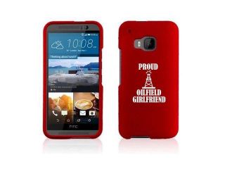 HTC One M9 Snap On 2 Piece Rubber Hard Case Cover Proud Oilfield Girlfriend (Red)