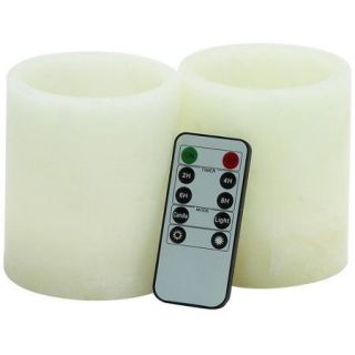 Woodland Imports Sandalwood 3 Piece LED Flameless Candle Set