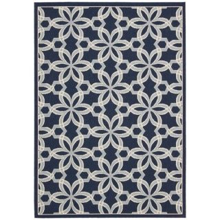 Rug Squared Jupiter Indoor/Outdoor Ivory/ Navy Rug (311 x 511)