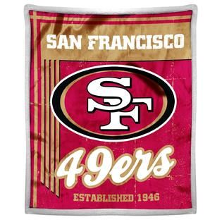 NFL San Francisco 49ers Football Micro Mink & Faux Sherpa Fleece Throw