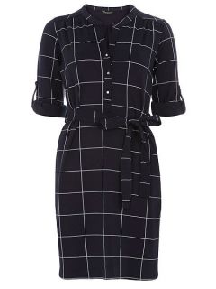 Dorothy Perkins Check Shirt Dress Blue