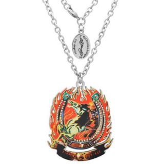 Men's Ed Hardy Horse in Fire Necklace on a 24inch Chain