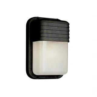 Cambridge 1 light Black 6.5 inch Outdoor Flush Mount with Clear Ribbed
