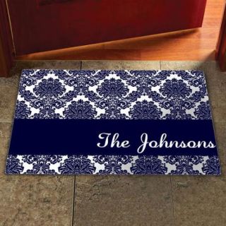 Personalized 17" x 27" Damask Doormat, Multiple Colors