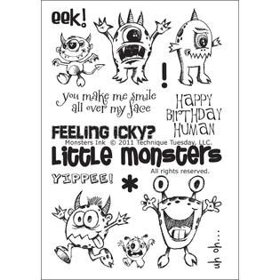 Technique Tuesday Clear Stamps 4X6 Monsters Ink   Home   Crafts