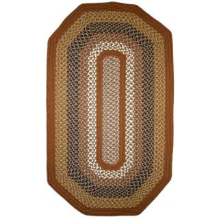 Green Mountain Maple Syrup Multi Elongated Octagon Brown Area Rug by