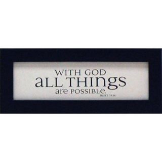 Artistic Reflections With God All Things Are Possible Framed Textual Art