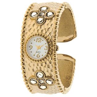 Ladies Gold Hanging Bangle Beaded Edge Watch   Jewelry   Watches