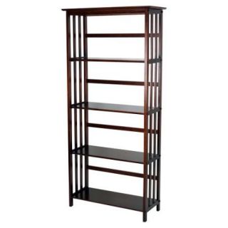 Mission Style 5 Tier Wood Bookcase