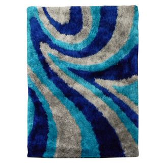 Sculpture 258 Abstract Swirl Blue Area Rug (5 x 7)   15674748