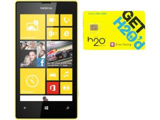 Nokia Lumia 520 RM 915 Black/Yellow 8GB Windows 8 OS Phone + H2O SIM Card