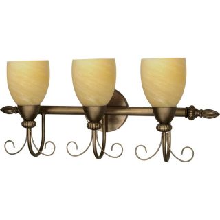 3 Light Vanguard Flemish Gold Bathroom Vanity Light