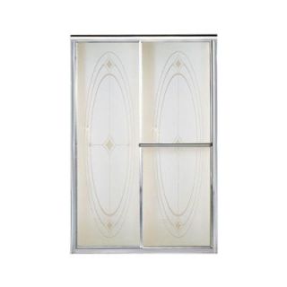 STERLING Deluxe 48 7/8 in. x 70 in. Framed Sliding Shower Door in Silver with Ellipse Glass Pattern 5977 48S