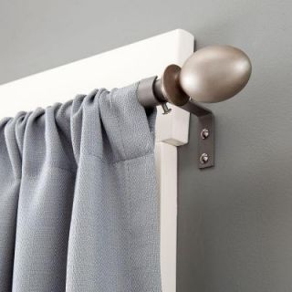 Kenney Baldwin 28 in.   48 in. Telescoping 5/8 in. Curtain Rod Kit in Antique Pewter with Finial 75780REM