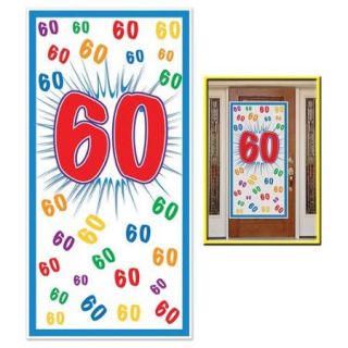 Club Pack of 12 Birthday Themed "60" Door Cover Party Decorations 5'