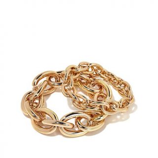 Melissa Gorga "Glam Links" Set of 2 Goldtone Link Stretch Bracelets   7471516