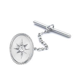 Cubic Zirconia Star Cut Oval Tie Tack   Online Exclusive!   Jewelry