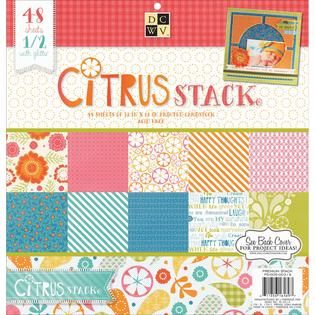 Citrus 2 Paper Stack 12X12 24 Designs/2 Each, 12 W/Glitter   Home