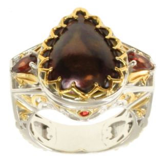 Michael Valitutti Two tone Chocolate Mabe Pearl, Garnet and Pink