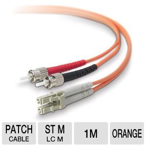 Belkin 1 Meter Multimode Duplex Fiber Optic Patch Cable F2F402L0 01M CA