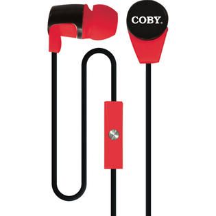 Coby Tangle Free Stereo Earbuds CVE 104 RED Red   TVs & Electronics