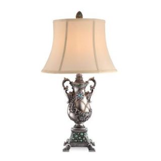 OK LIGHTING 29.5 in. Antique Brass Aquamarine Table Lamp OK 4204T