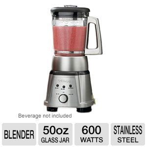 Cuisinart CB 600 Blender   600 Watts, 50 Ounce Glass Jar, ON/OFF Dial, Stainless Steel, (Refurbished)