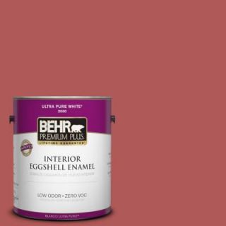 BEHR Premium Plus 1 gal. #160D 6 Pottery Red Zero VOC Eggshell Enamel Interior Paint 230001