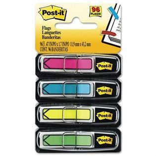 Post it Arrow Flags, 24 Each of Four Colors, 1 Dispenser   Office