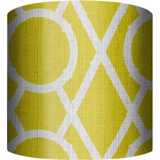 10" Drum Lamp Shade, X's and O's Yellow
