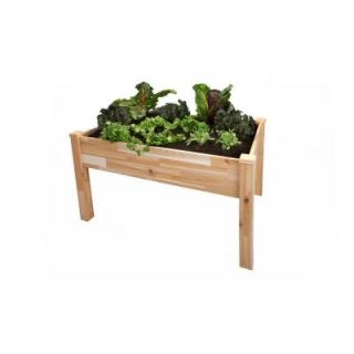 PatioCraft Product of North America Backsavr 33 in. x 41 in. x 29 in. Natural/Unstained Western Red Cedar Elevated Bed Planter PC ELEV