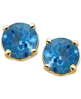 Blue Topaz Stud Earrings in 14k Gold (1 1/3 ct. t.w.)   Necklaces