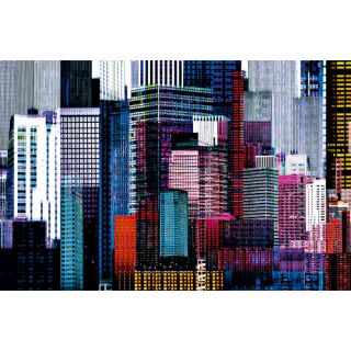 Ideal Decor Colorful Skyscrapers Wall Mural