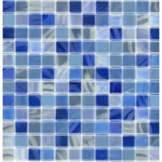 Elida Ceramica Recycled Dolphin Glass Mosaic Square Indoor/Outdoor Wall Tile (Common: 12 in x 12 in; Actual: 12.5 in x 12.5 in)