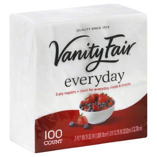 Vanity Fair Napkins, Everyday, 2 Ply, 100 napkins   Food & Grocery