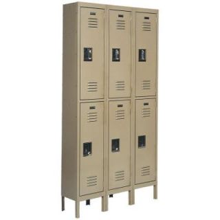 Edsal Citadel 12 in. W x 18 in. D x 36 in. H Steel Double Tier Lockers in Tan CL5093TN