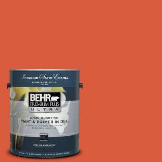 BEHR Premium Plus Ultra 1 gal. #200B 7 Fireglow Satin Enamel Interior Paint 775301