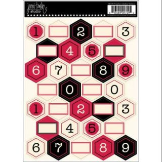 Matte Cardstock Stickers 5"X7" Sheet Numbers