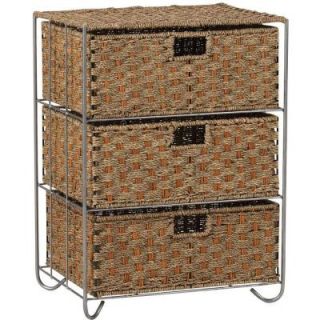 Household Essentials Seagrass/Rattan 3 Drawer Unit Overall ML 5715