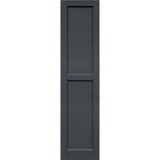Winworks Wood Composite 15 in. x 62 in. Contemporary Flat Panel Shutters Pair #663 Roycraft Pewter 61562663