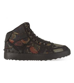 VALENTINO   Camouflage butterly nylon high top trainers