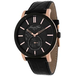 Kenneth Cole Mens KC8045 Black Leather Automatic Watch with Black