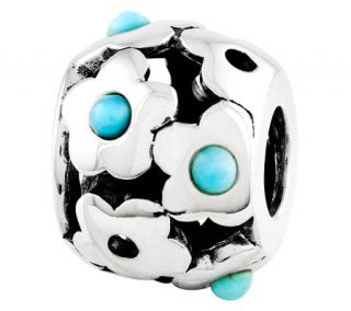 Prerogatives Sterling Turquoise Flowers Bead —