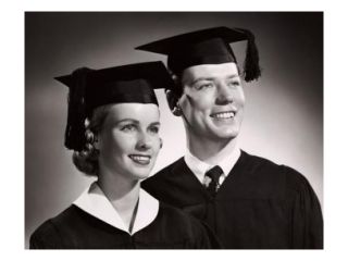 Close up of two graduates smiling Poster Print (18 x 24)